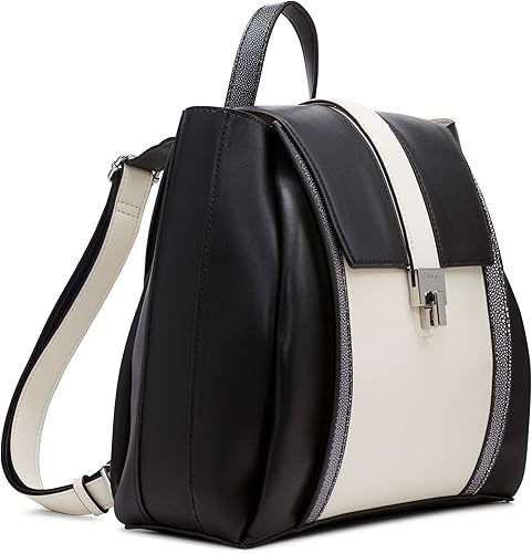 Miniatura 2 de Calvin Klein Mochila Sahara Flap Turnlock para mujer, Querubín BlancoNegroNegro