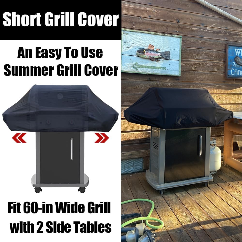 Short BBQ Grill Cover Lightweight Waterproof Outdoor Summer BBQ Gas Grill Covers 60 inches