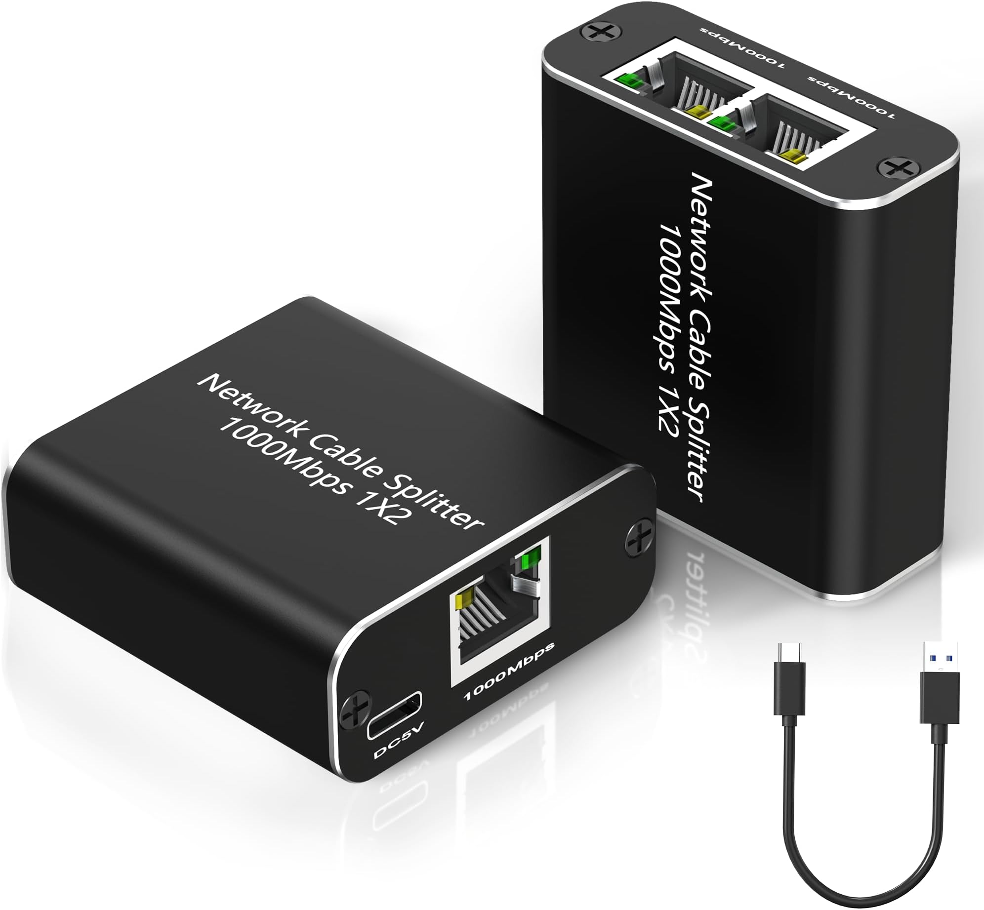 Olycism Splitter 1 to 2 High Speed 1000Mbps RJ45