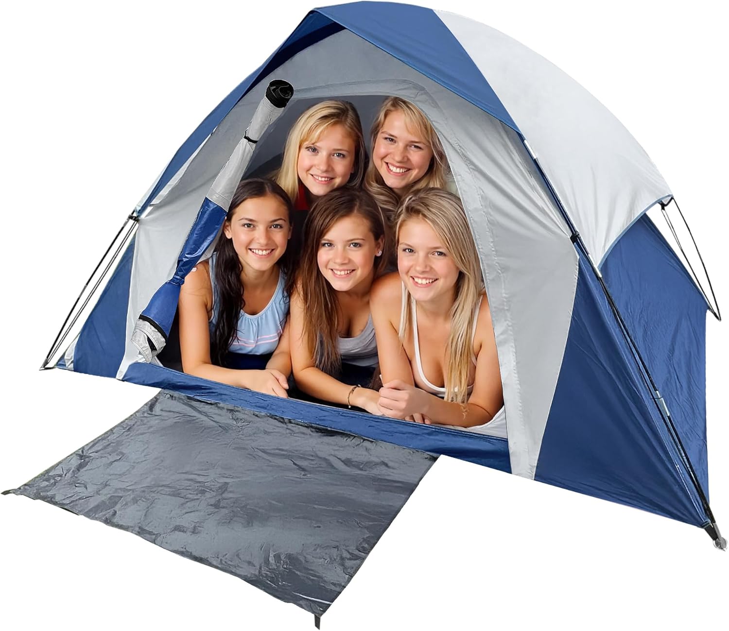 XL Tent 6 Person Dome Camping Tent, Double Layer Waterproof, Removable Rain Fly, for Outdoor Hiking, Fishing (6 People Blue) XL Tent 6 Person Dome Camping Tent, Double Layer Waterproof, Removable Rain Fly, for Outdoor Hiking, Fishing (6 People Blue)