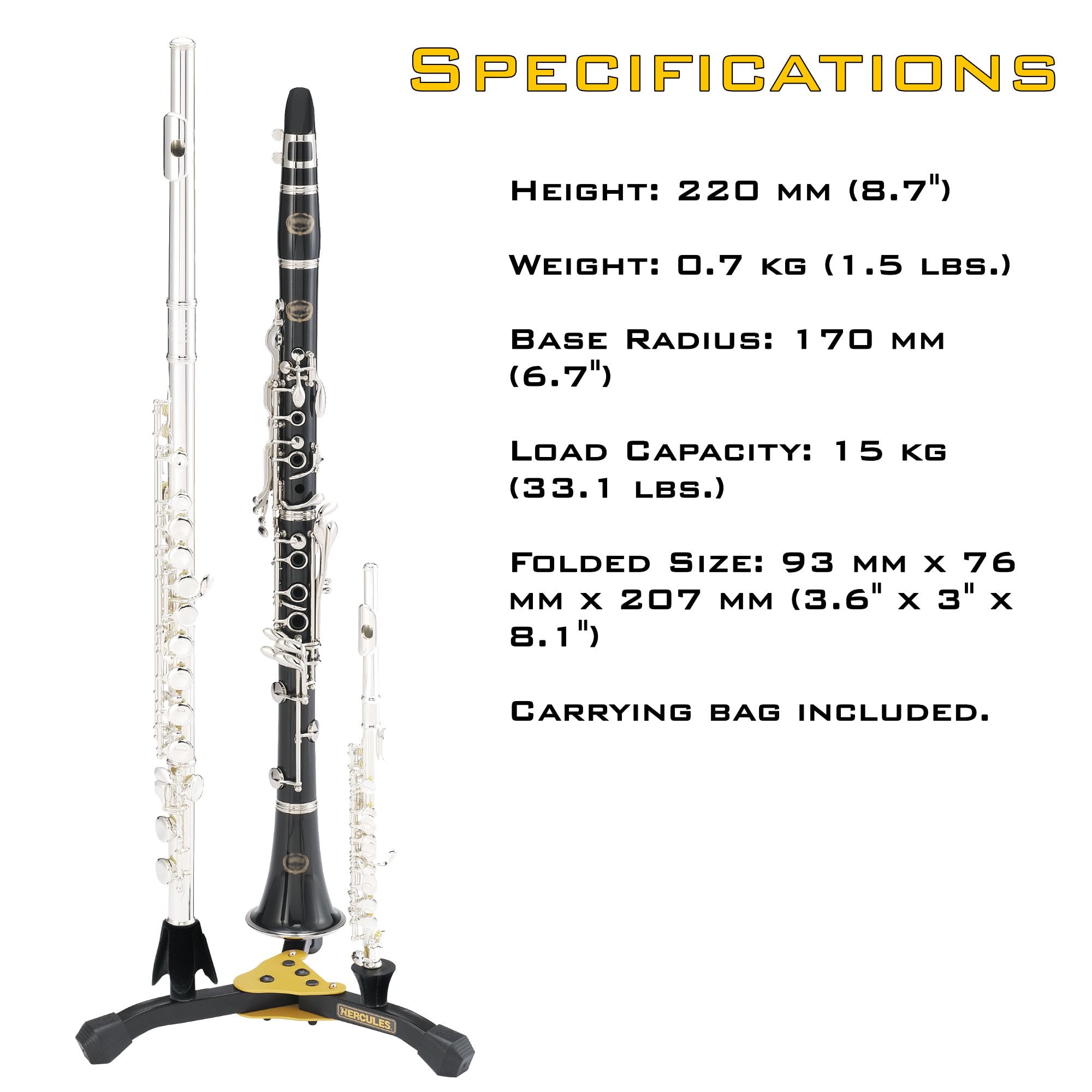 HERCULES Ds-543bb Supporto Multiplo Flauti/Clarinetti E
