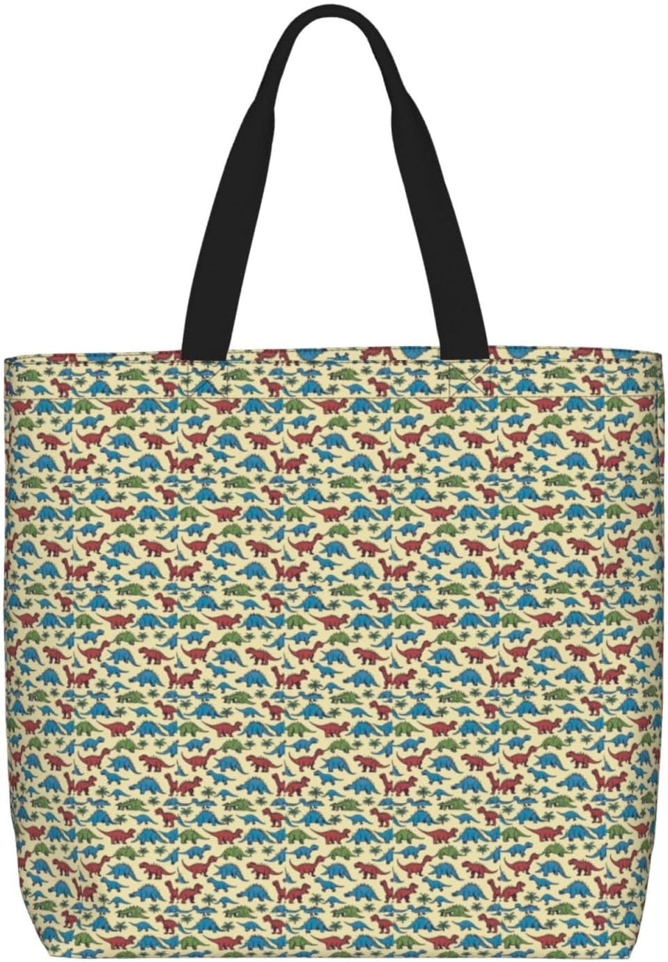 Dinosaur Pattern 03 Print Eco-Friendly Tote Lightweight Grocery Bag Daily Commuting Travel Beach Gym Use