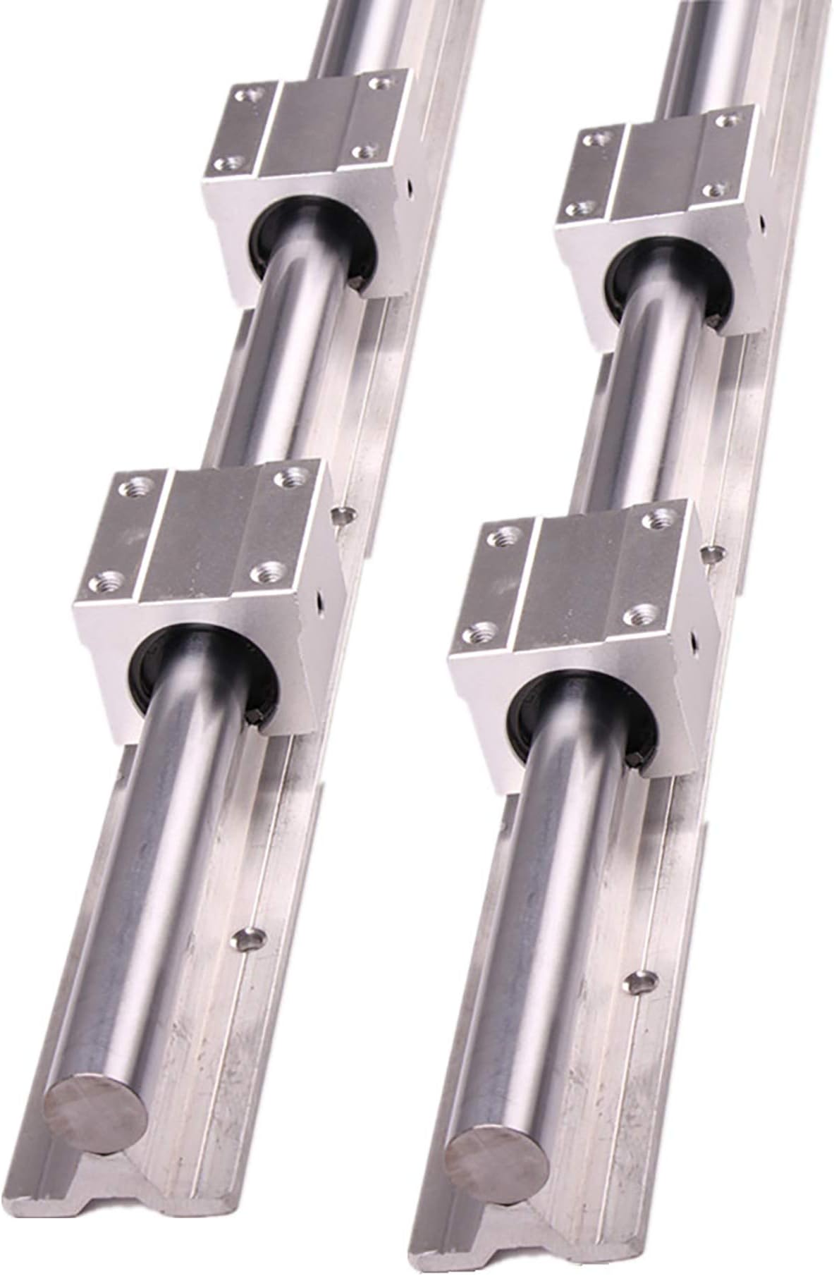 CNC Part Linear Rail Kits 2Set SBR25-1200mm(47.2 inch) with 4Pcs SBR25UU Bearing Block, Linear Sliding Rail for Fully Suppported Shaft Rod
