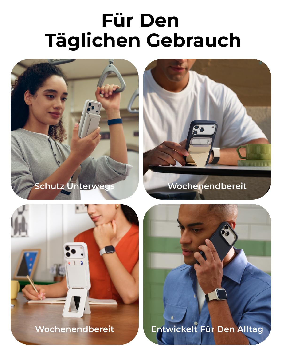 MOFT für iPhone 17 Pro Hülle, MOVAS Vegane Ledertasche Magnetische Hülle, Weicher Anschlag, Farberhaltung, Fleckenresistent, Leicht zu Reinigen, Neblige Bucht