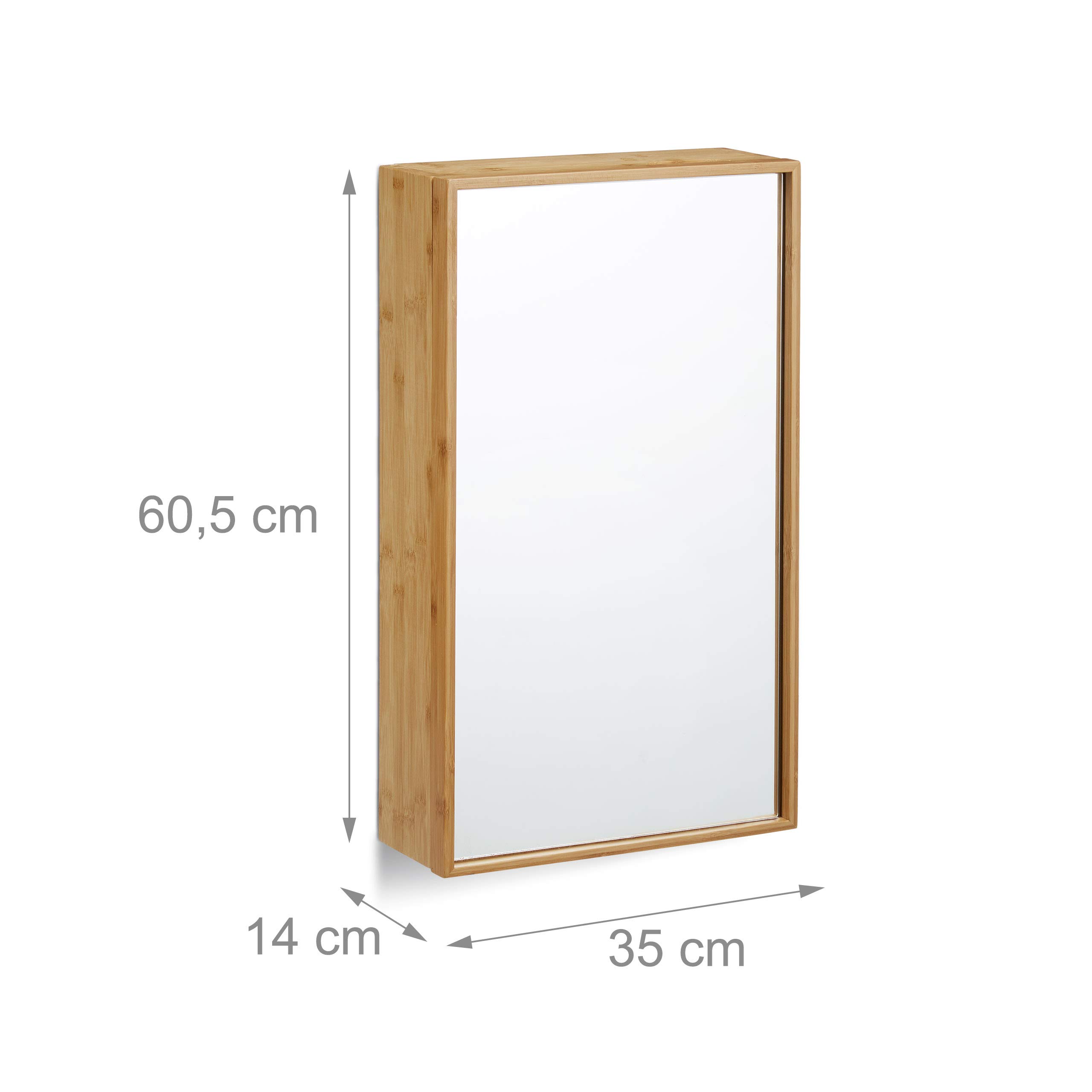 Amazon.de: Relaxdays Bad Spiegelschrank aus Bambus, eintriger  Badezimmerschrank mit Spiegel, zusammengebauter Wandschrank, natur