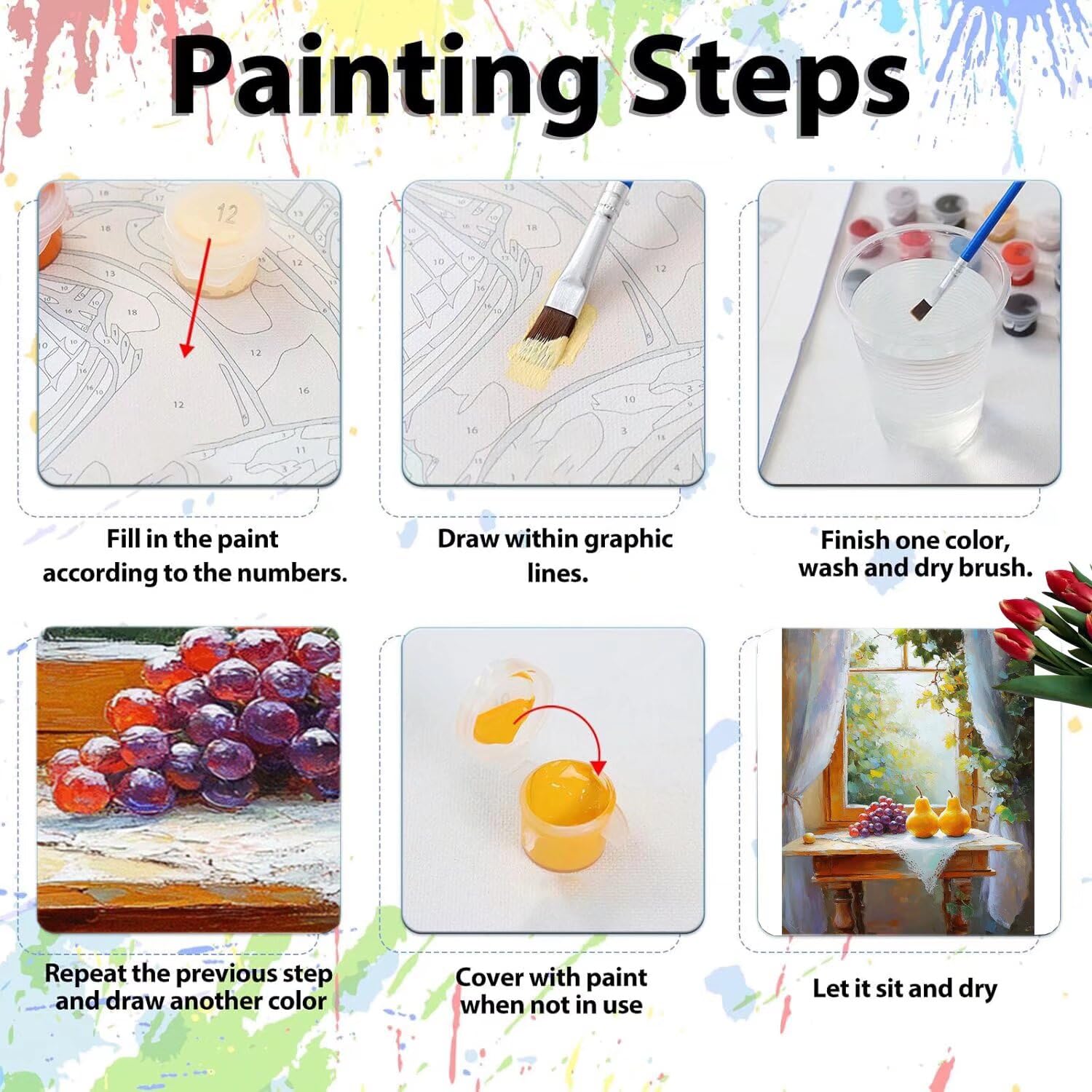 Pintar por Numeros Adultos pintar por numeros niños manualidades niños 10 años, DIY Pintar por Números de Pincel y Pintura acrílica Decoraciones para el Hogar Manualidades, sin Marco 70x90cm C-183