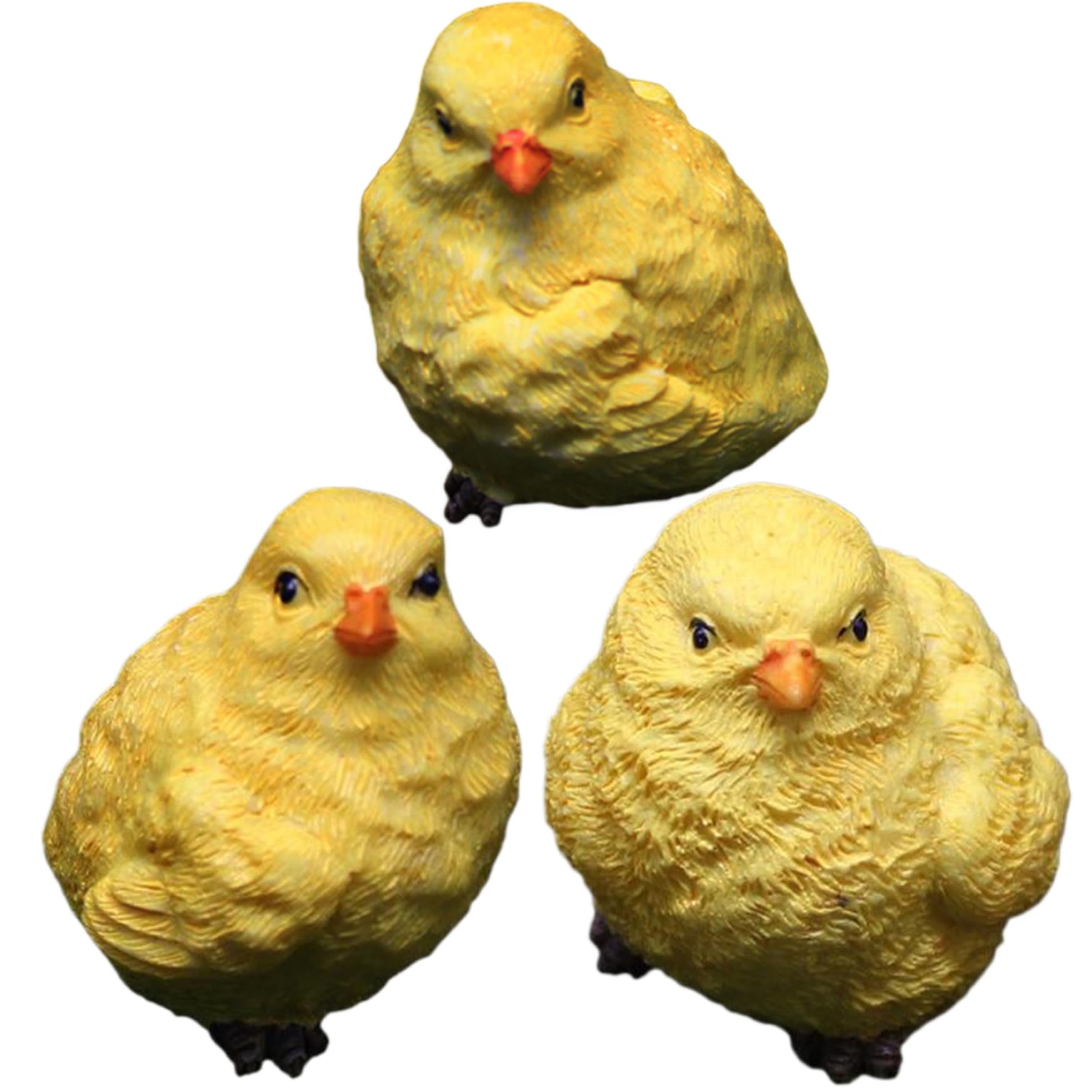 Yeaxxsqy Garden Decor Little Yellow Chicks Chicken Statues 2 Inches, 3pcs Outdoor Garden Decoration Lawn Ornament for Fairy
