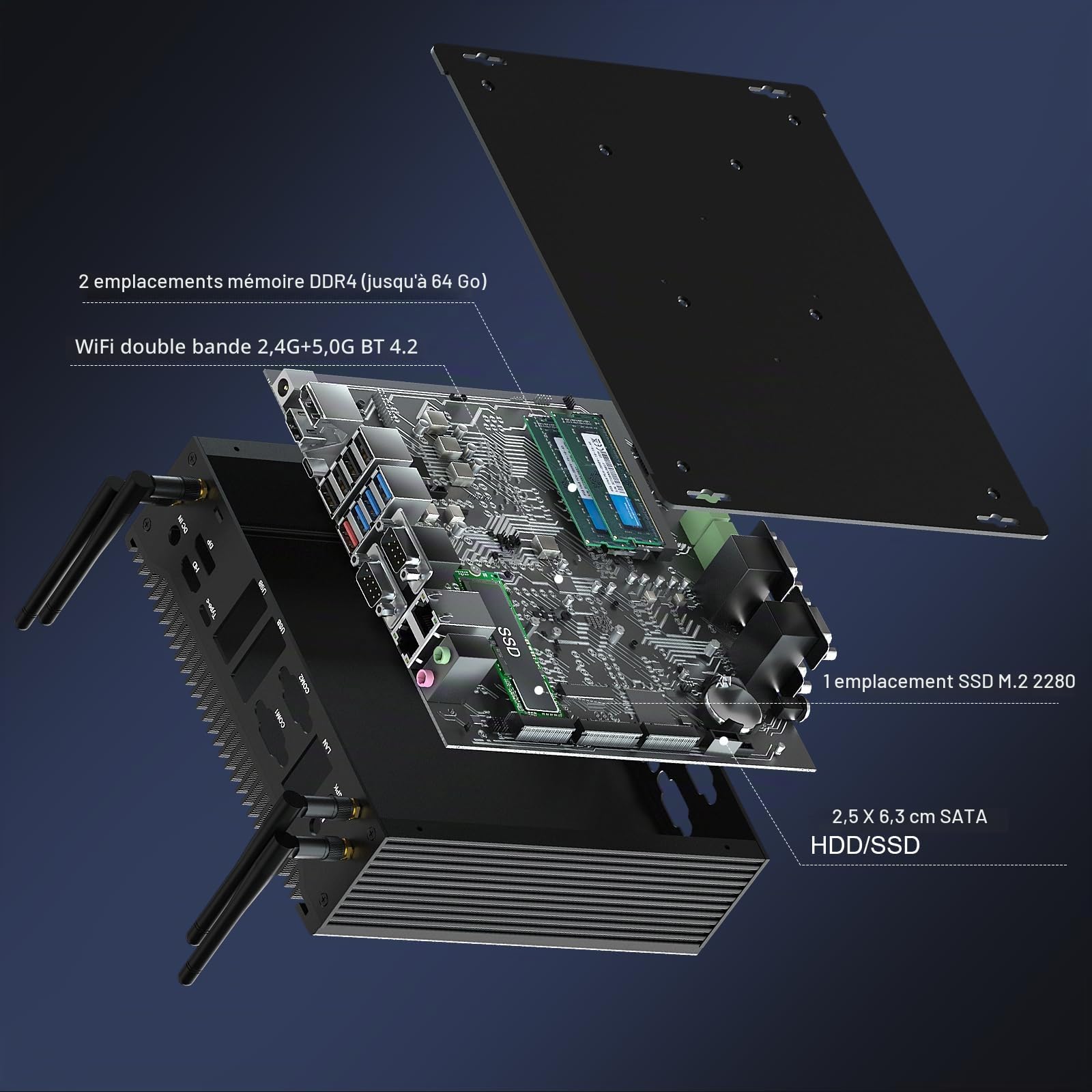 HISTTON Mini PC Sin Ventilador Core i7-10710U, 16GB RAM 512GB M2. SSD