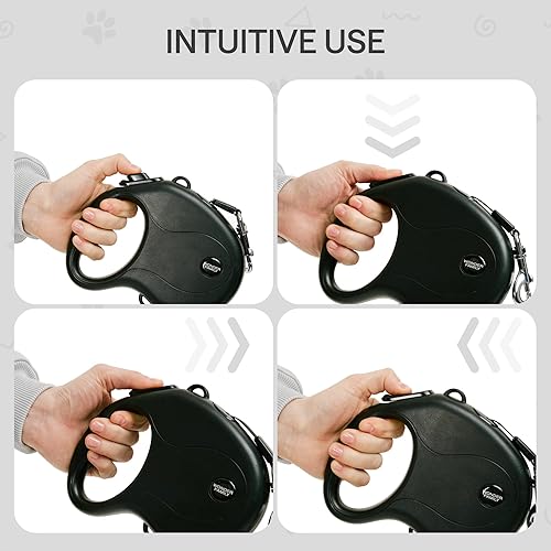 Miniatura 6 de Correa retráctil para perros pequeños de hasta 33 libras  10 pies de largo manos libres plomo para perros  Correa reflectante resistente para