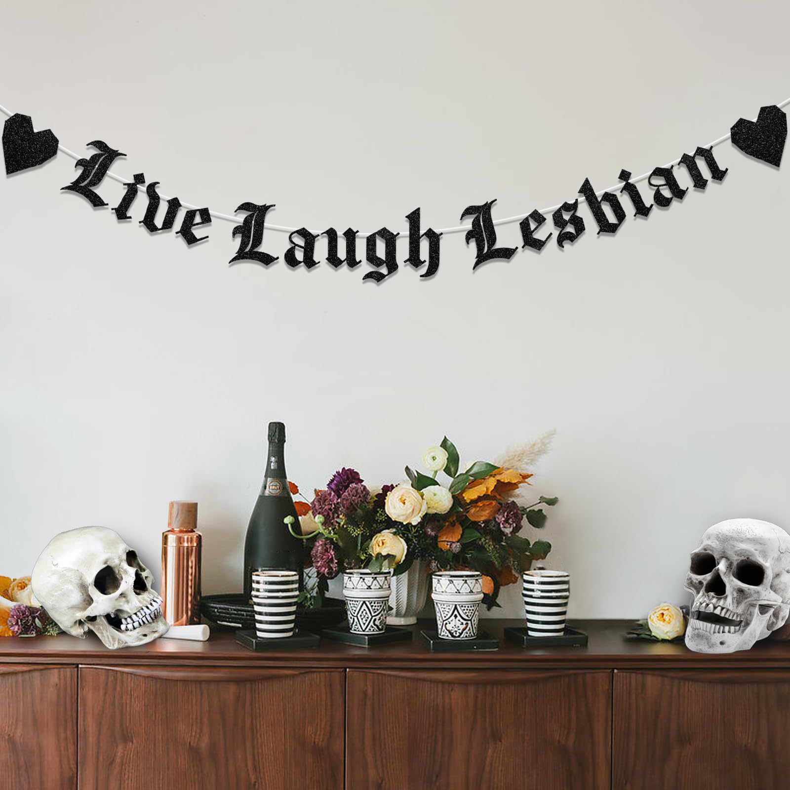Sursurprise Lesbian Bachelorette Party Decorations, Live Laugh Lesbian  Banner, Gothic Old English Emo Goth Queer Gay Pride LGBTQ+ Bridal Shower  Hen Party Supplies – BigaMart, image size:1600x1600