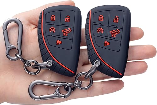 Miniatura 6 de JKCOVER Funda suave para llavero compatible con GMC Sierra 2022 2023 y Chevy Silverado 2022 2023, accesorios de silicona para llavero inteligente (2