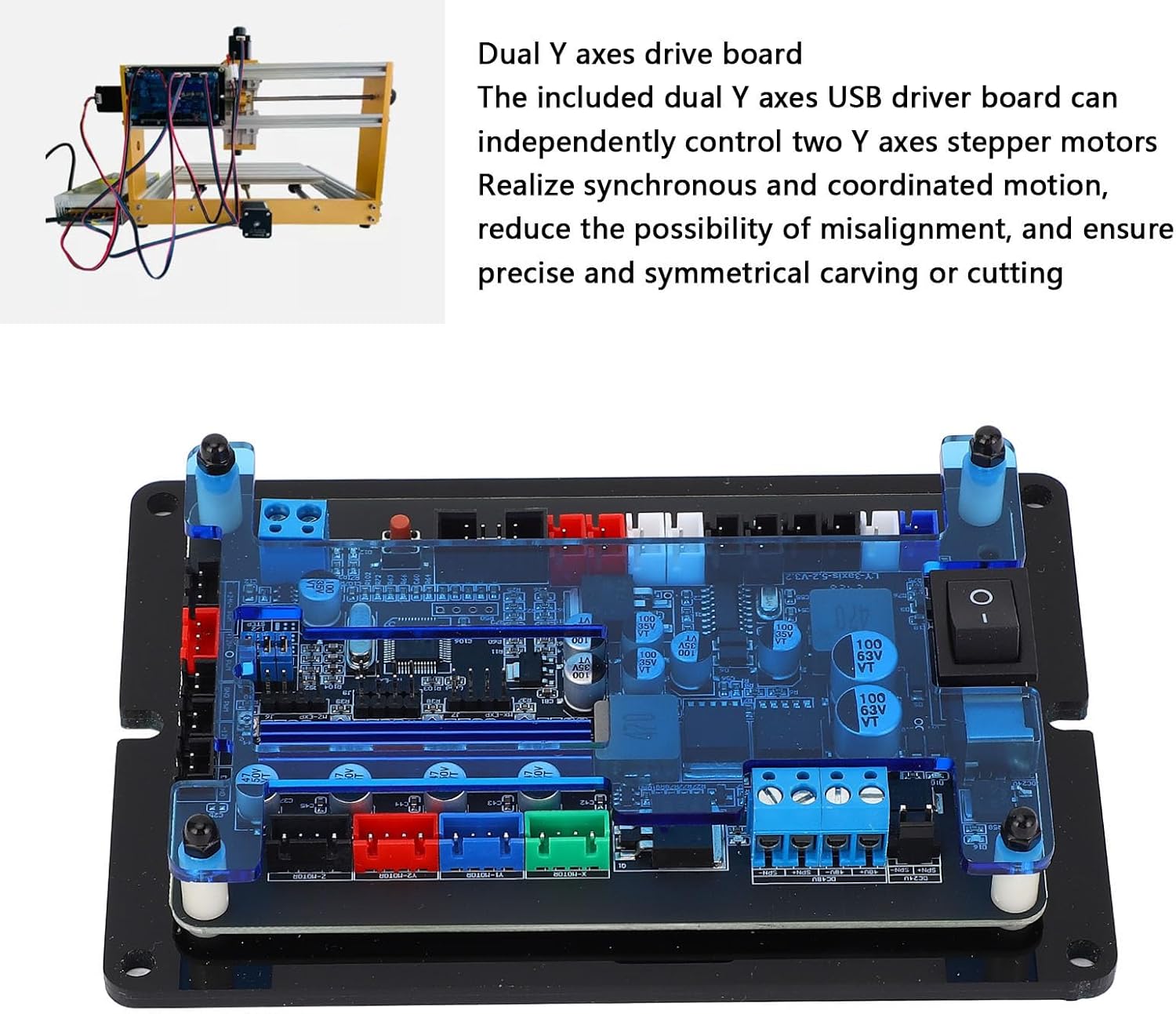 Generic 3 Axes GRBL 32 Bit Controller Board, CNC Router Stepper Motor Driver, Suitable for Woodworking Engraving Machine, DC12-48V