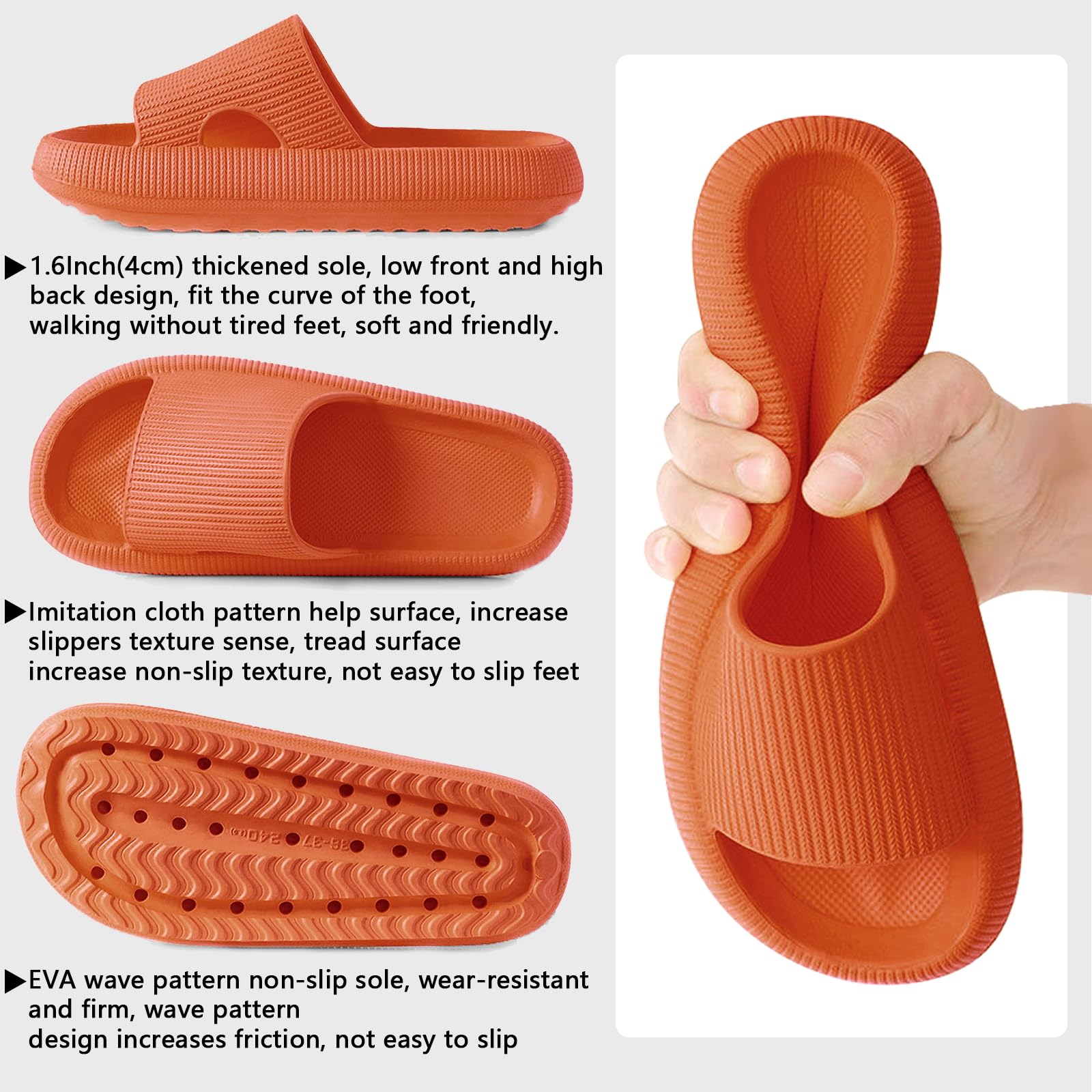 HEOAARG Ciabatte Uomo Donna Casa Comode Slide Pantofole a Nuvola Antiscivolo Ciabatte Piscina Morbide Ciabatte Aperte Estive Leggero Ciabatte Doccia Spiaggia Interno Esterno