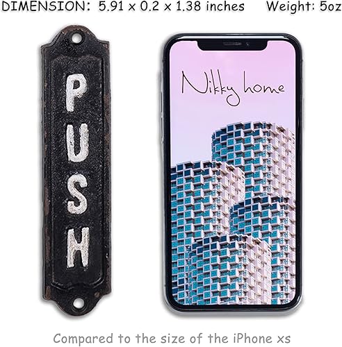 Miniatura 3 de NIKKY HOME Placa de metal de hierro fundido para puerta, letreros verticales para tiendas, hogar, cafeterías, tiendas, negocios, oficina, granja,