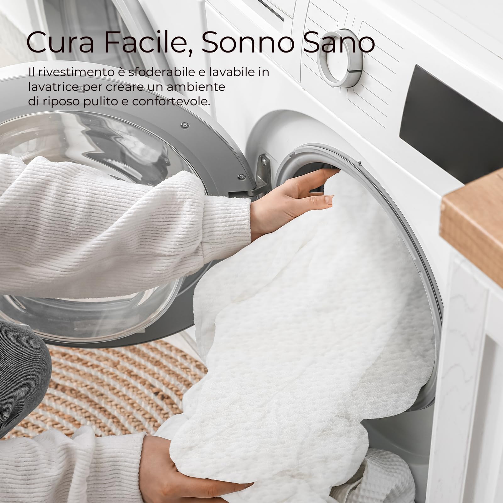 Sweetnight Materasso Topper con Memory Foam in Gel, 160x190 cm, spessore 10 cm, con Fondo Antiscivolo, Coprimaterasso in Schiuma di Supporto con Tessuto Morbido e Traspirante, Sfoderabile e Lavabile