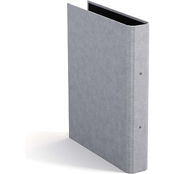 BIGSO RINGO A4 Ring Binder - Storage Box with 2 Rings - Desk Tray for Documents Transparent Sleeves & Dividers - Fibreboard and Paper Ring Binder - Light Grey