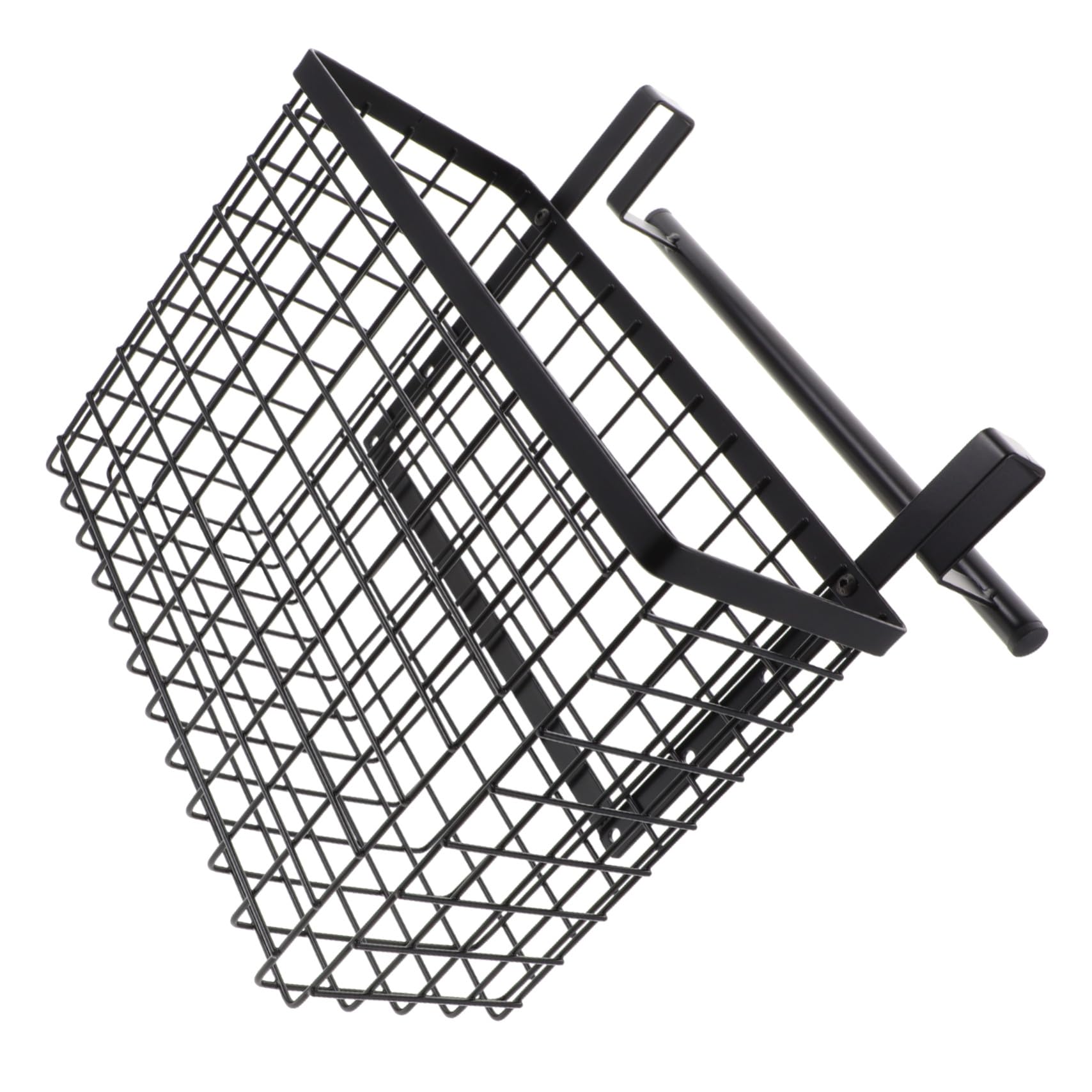 Artibetter Estante Organizador Colgante para Verduras y Especias, Cesta de Alambre Negra de Acero al Carbono, Resistente y Anti Óxido, para Puerta de Gabinete de Cocina, Ahorro de Espacio