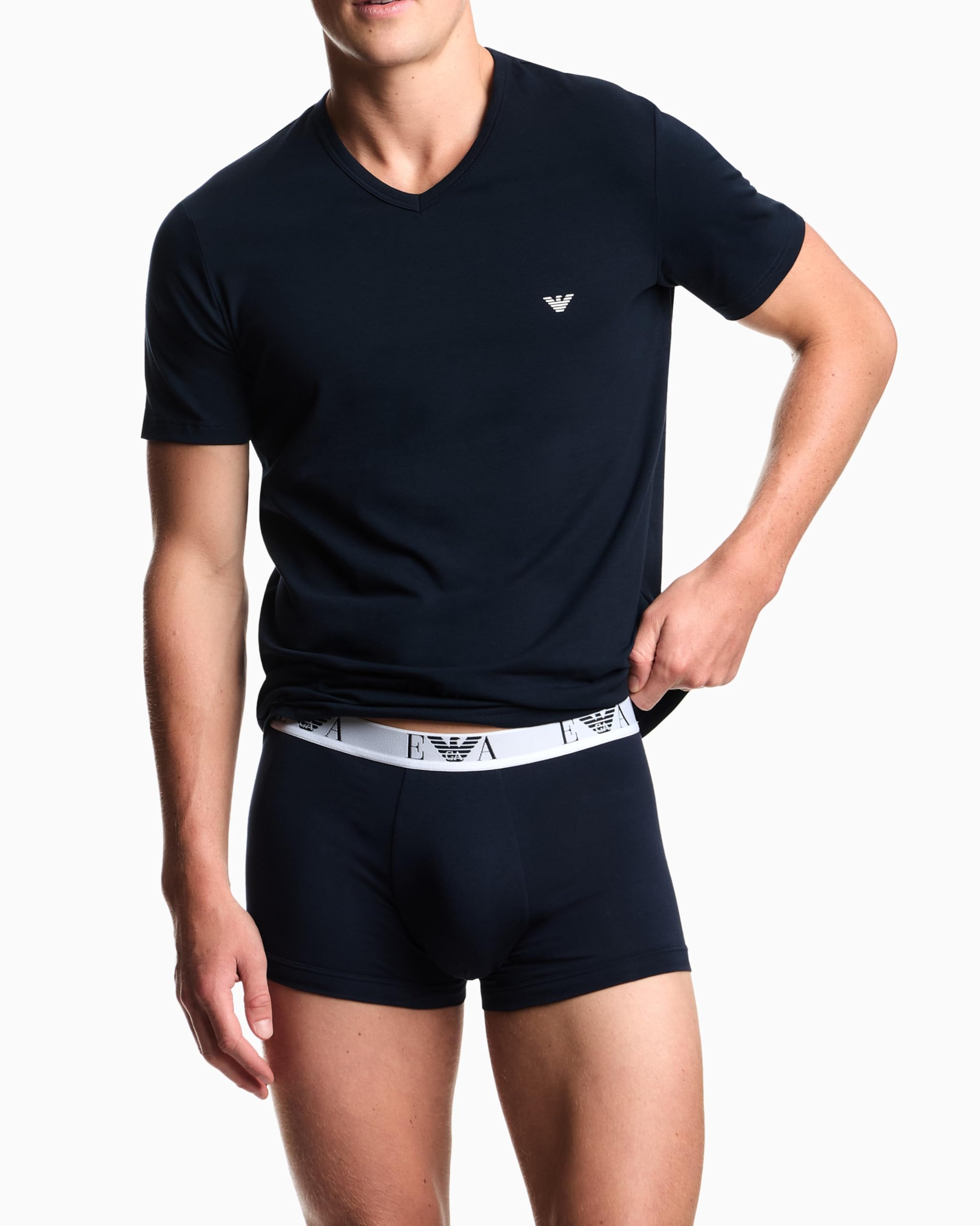 Emporio Armani Herren Core Logoband 2-Pack T-Shirt T-Shirt mit V-Ausschnitt, 2er-Pack (2er Pack)