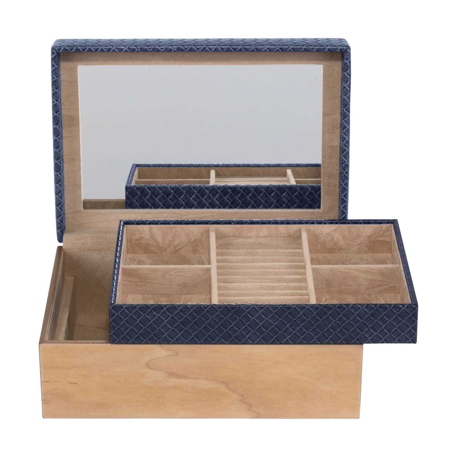Windrose Wood Schmuckkasten blau