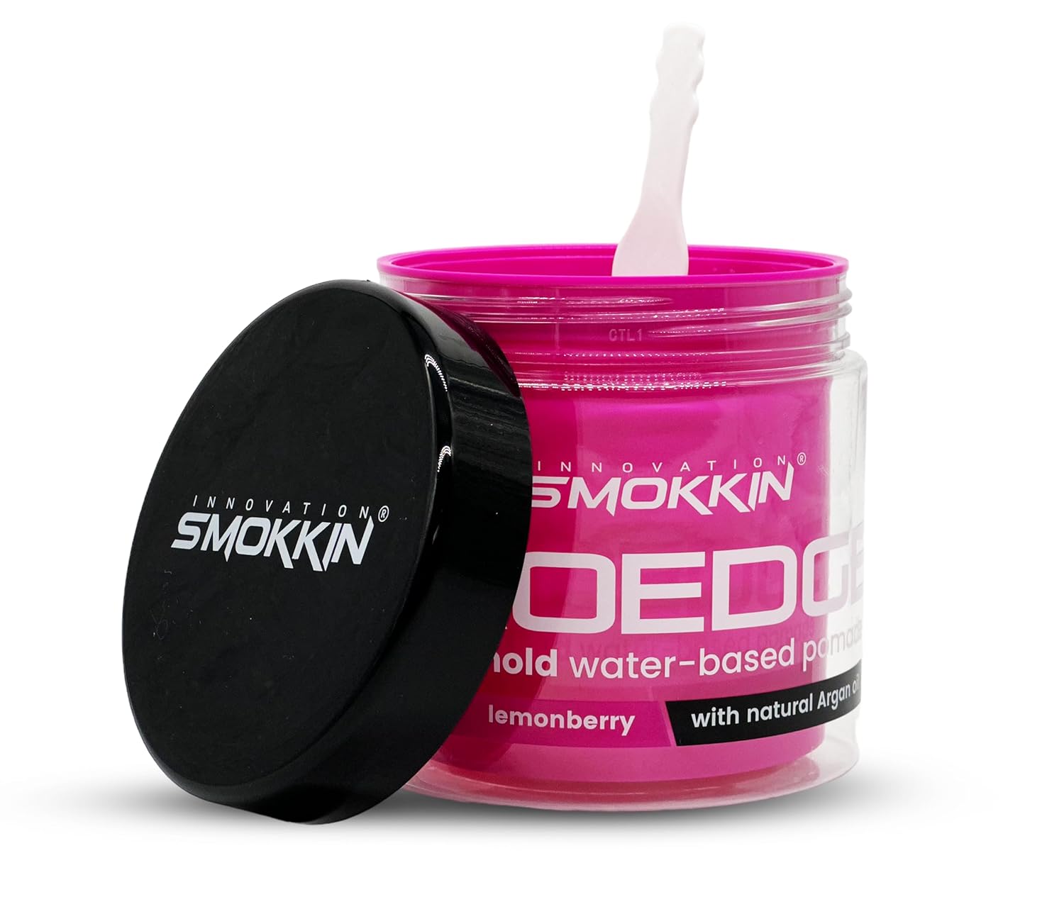Smokkin Pro Edge Hair Styling Gel – Alcohol-Free, Water-Based Pomade with Strong Hold & Argan Oil – No Flakes, Edge Control, Twist & Braid Gel for Men & Women – 16 Fl oz – Lemon Berry