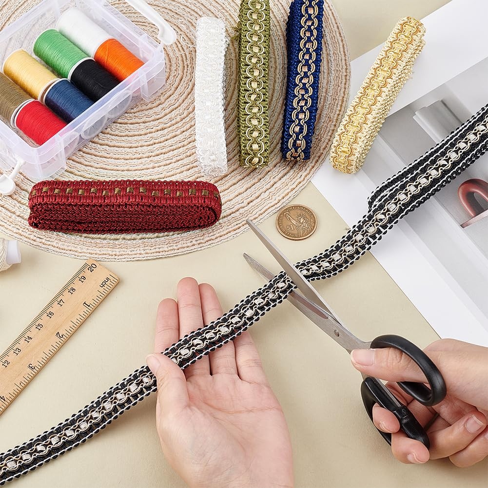 PH PandaHall 12 Iarde 6 Colori Gimp Braid Trim, 19mm Rifinitura in Tessuto per Tappezzeria per Costumi Fai Da Te Artigianato Cucito Tende Paralume per Lampada Da Casa