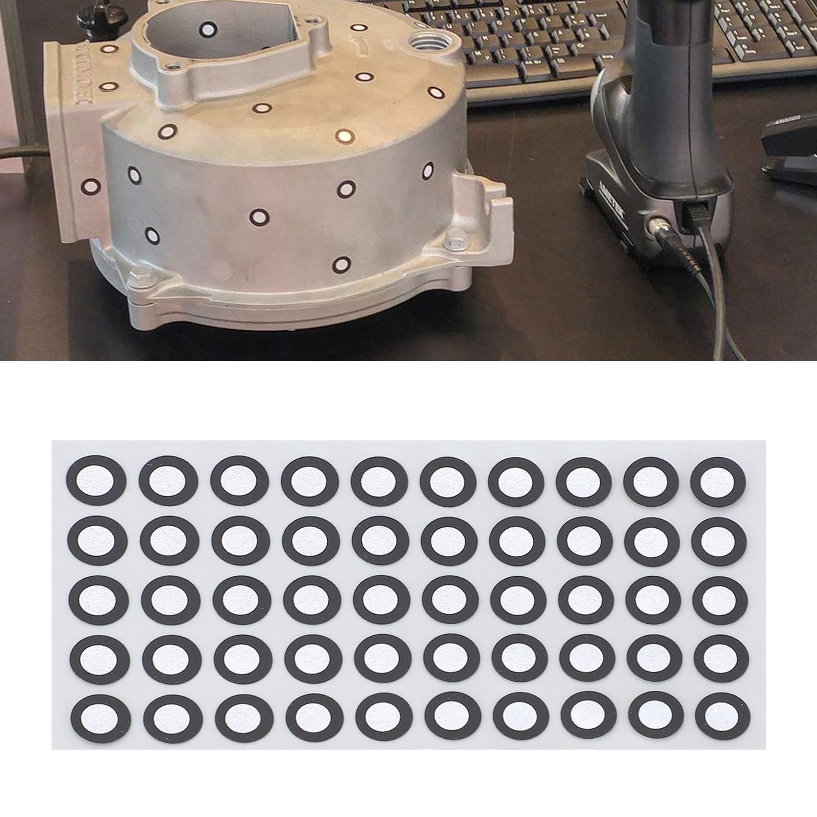 Markery do Skanowania 3D, 1000 szt. Magnetyczne Cele Pozycjonujące 6,0 Mm, Punkty śledzące Markery Punktów Odniesienia Markery Odblaskowe do Skanerów 3D i Trackerów Optycznych