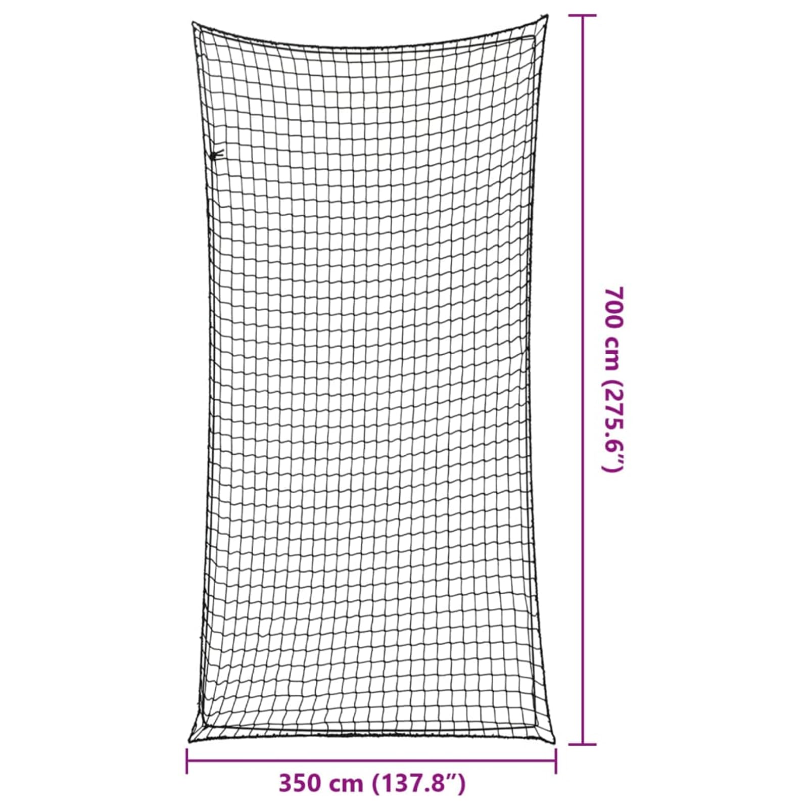 Anhängernetz für Ladungssicherung - Schwarz, Polypropylen, 7x3,5m, UV-beständig, für Anhänger, LKW, Geländewagen Model4012293