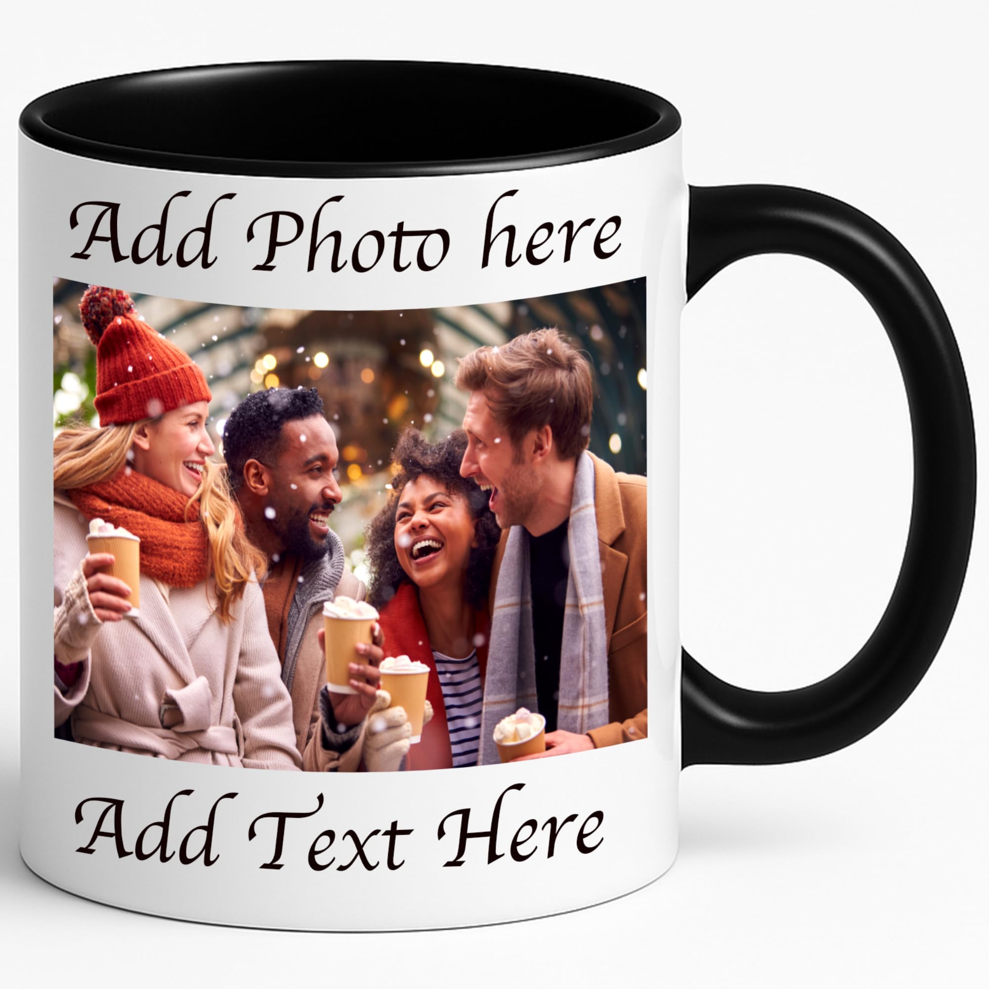 Personalized Coffee Mug 11oz Ceramic Custom Photo Text or Logo Cup Double-Sided Print Dishwasher Microwave Safe Gift for