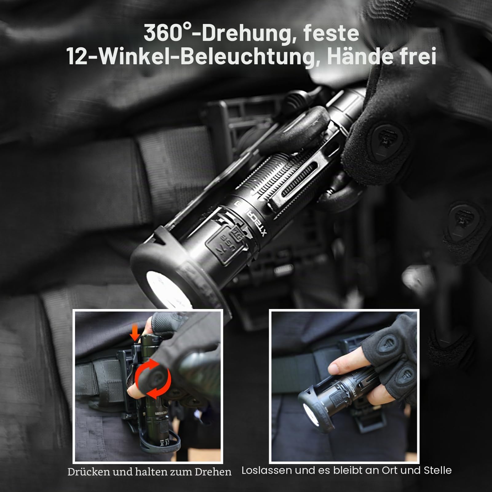 KLARUS AH3 Taschenlampenholster, Taktische Gürteltasche für Polizei, Sicherheitsdienste, Techniker und Outdoor-Fans