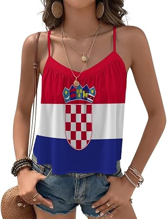 Georgia Flag Sleeveless Vest for Women Workout Tops Shirts Yoga Top Workout Tank Top