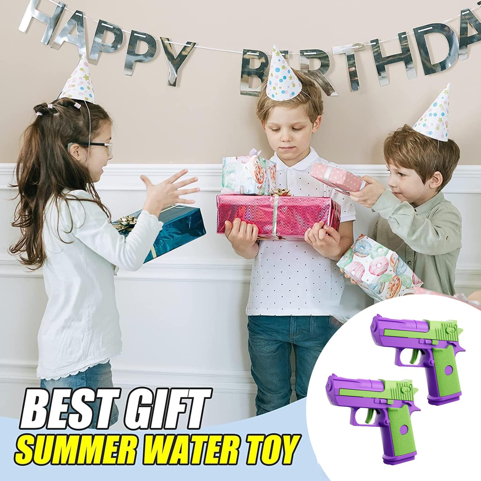 2 Pièces Mini Pistolets à Eau,Pistolet à Eau En Plastique