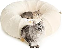 EHEYCIGA Cat Tunnel Bed: 2-in-1 Interactive Donut Toy Tunnel with Washable Cushion for Cats, Kittens, Puppies, Rabbits