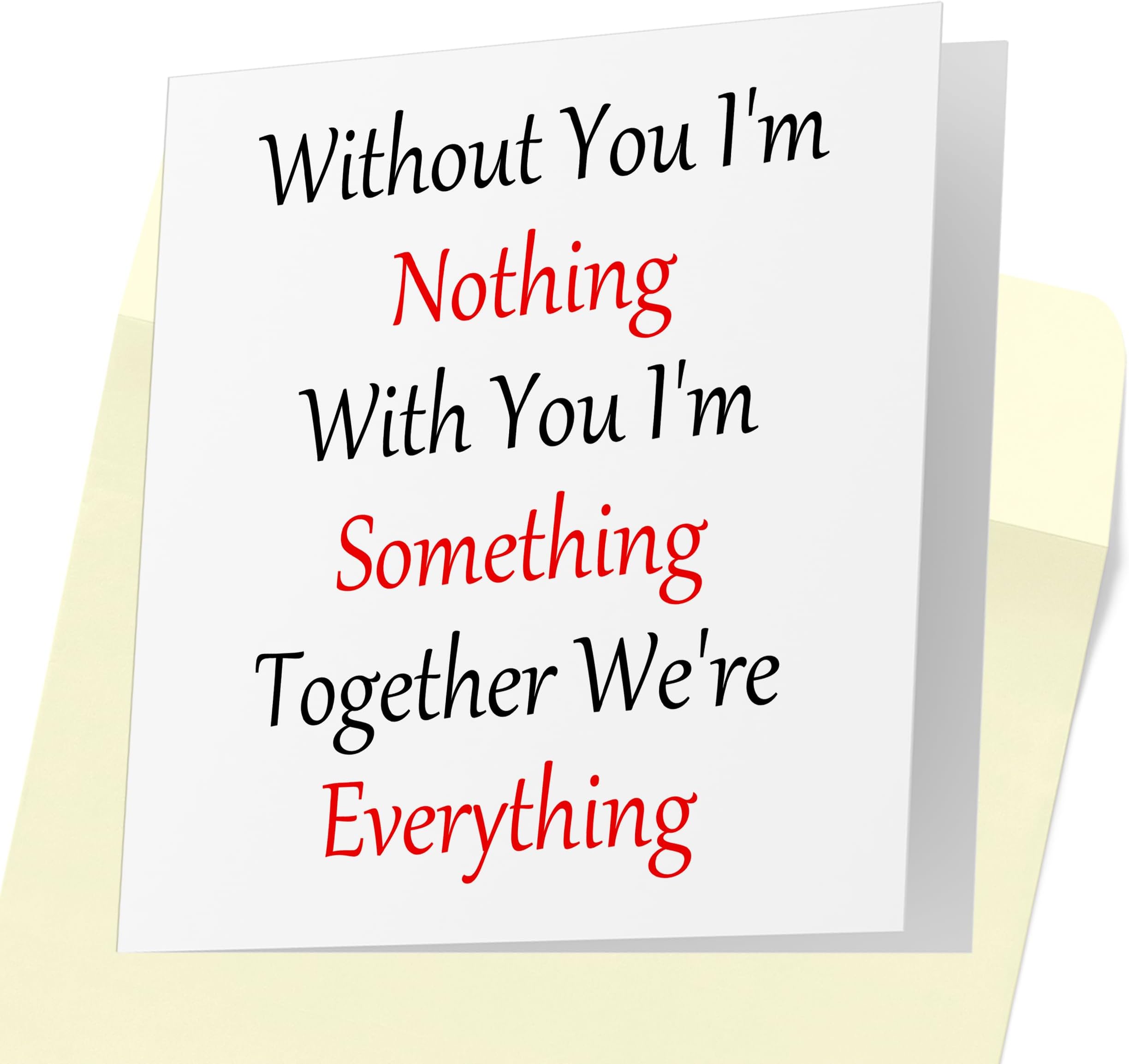 Cus2mize - Together We're Everything - Card for Birthday or Anniversary, Romantic Spouse, Greeting Cards. CD9