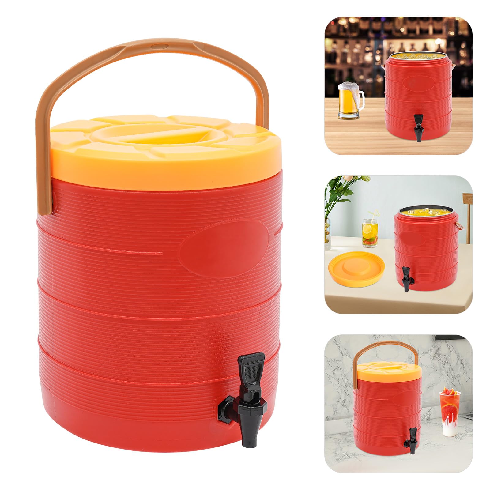 OUKANING Distributore termico per bevande, 25 l, in acciaio inox, grande, con rubinetto, a doppia parete, per caffè, succo e acqua, mantiene caldo e freddo per 24 ore, per feste, ufficio, ristorante