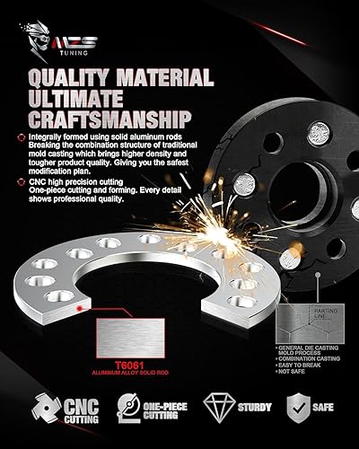 Vista 28 de MZS Espaciadores de rueda, 1/4 pulgadas de grosor 4x98 4x100 4x4 / 4x101.6 4x4.25 / 4x108 4x4.5 / 4x114.3 - FitM10 M12 M14 1/2 pulgadas 7/16