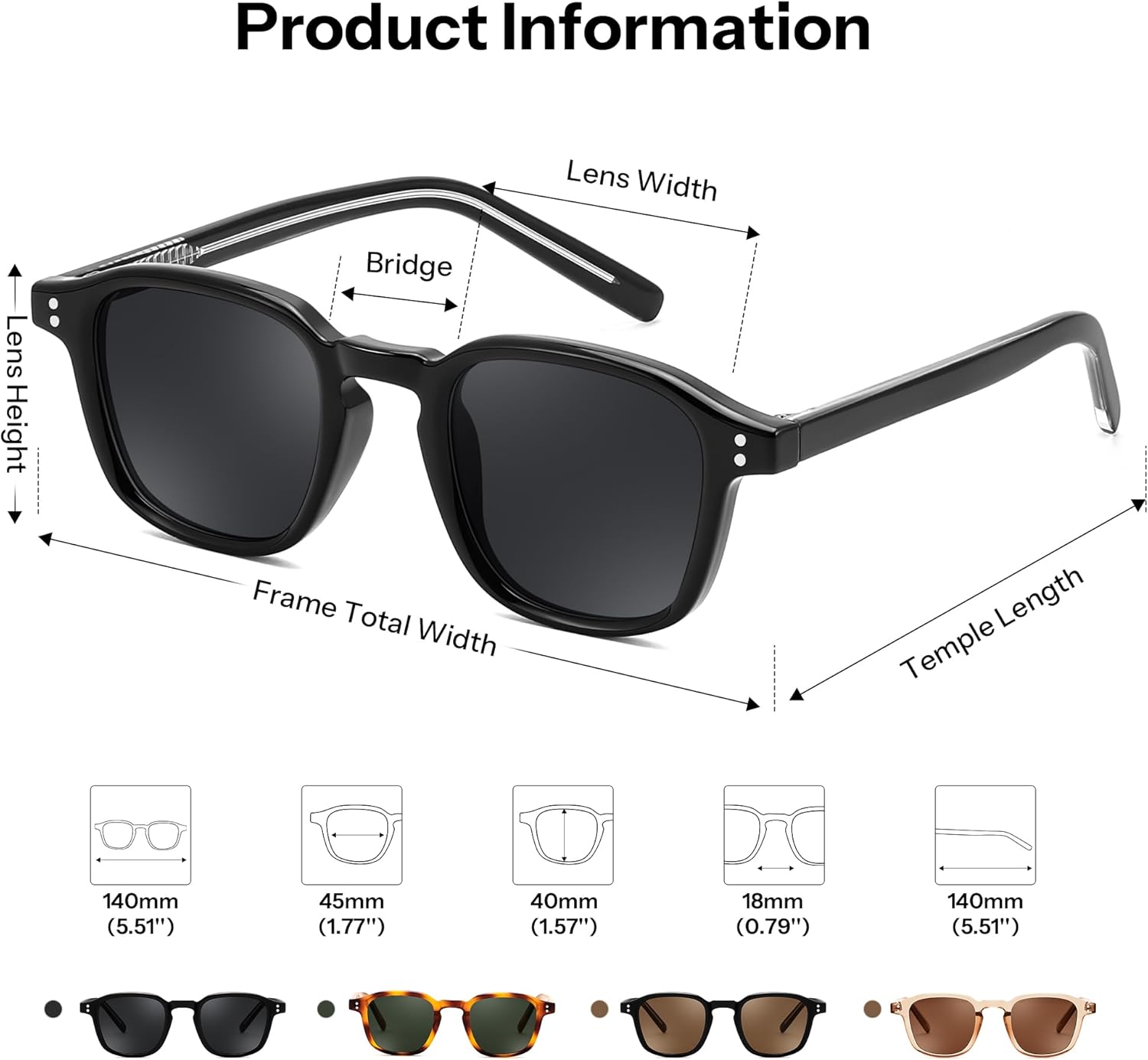 FEISEDY Retro Square Sunglasses Women Men Vintage Trendy Shades UV400 Protection B0306 - Image 6