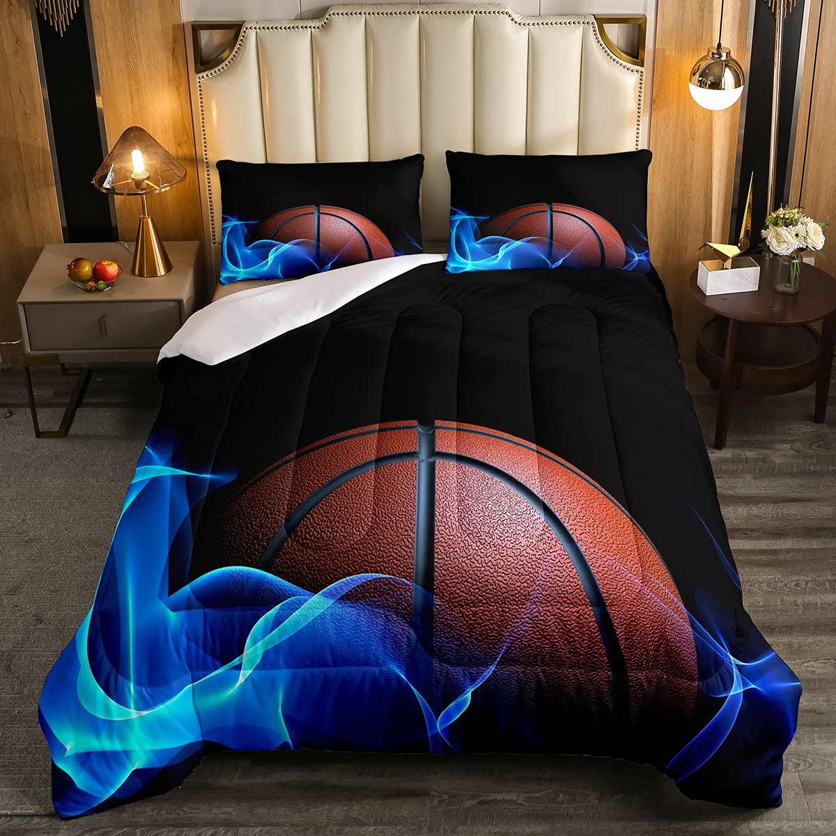 Set di biancheria da letto per ragazzi, pallacanestro, 3D, piumone per bambini, adolescenti, uomini, sport, gioco, consolatore, palla, fresco, piumino, 3 pezzi, doppia dimensione