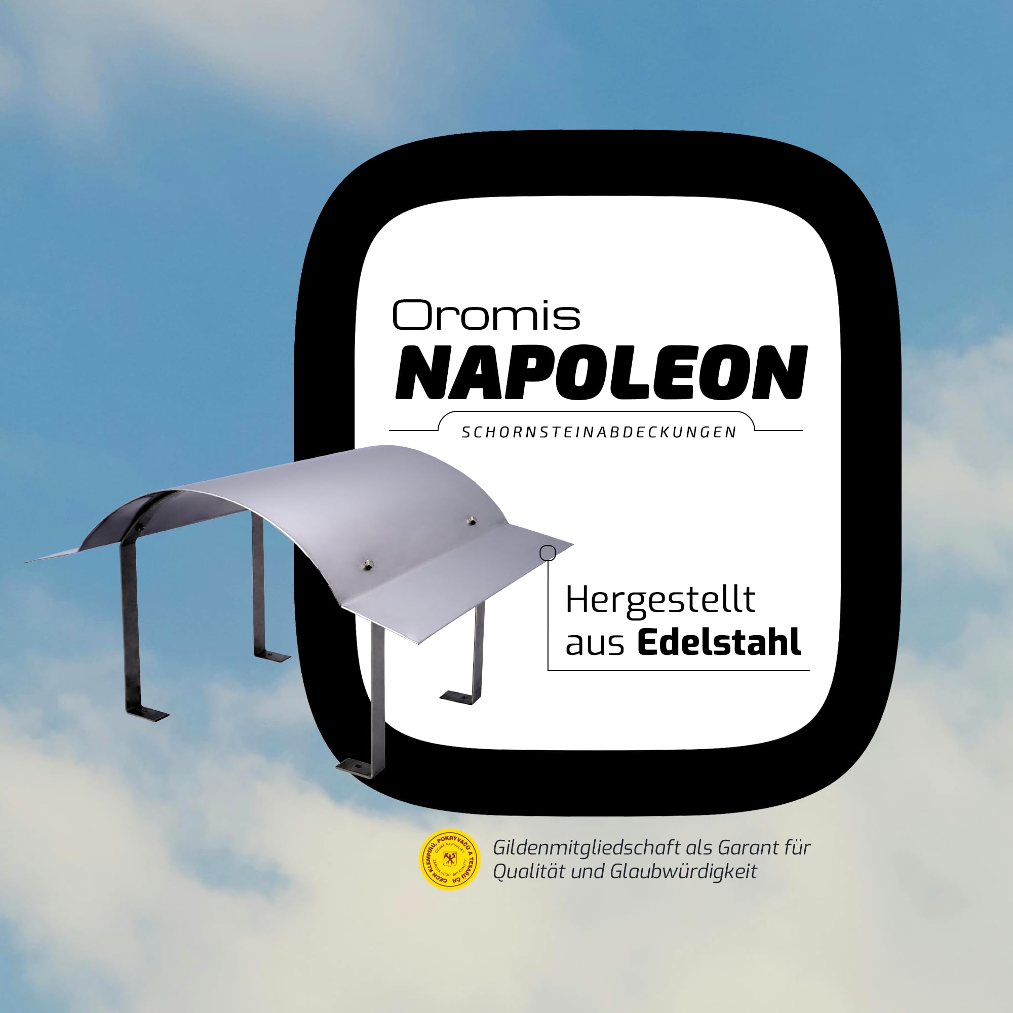 Oromis Edelstahl Schornsteinabdeckung Napoleon 0,6 mm | Kaminabdeckung Edelstahl zur Vermeidung von Leckagen im Schornstein | Regenhaube Schornstein zur Verlängerung seiner Lebensdauer