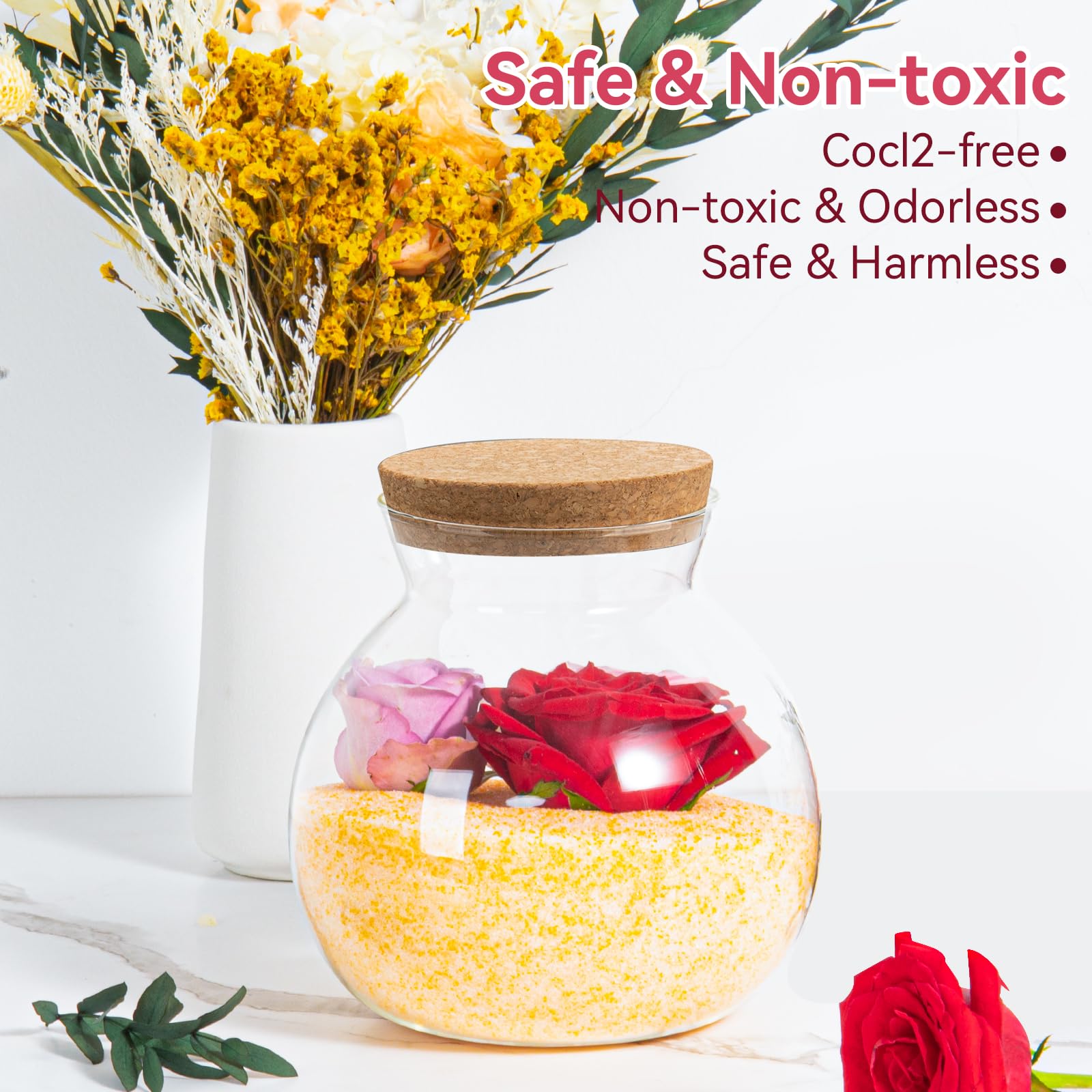 Cristales de secado de flores de gel de sílice (5 libras y recipiente)