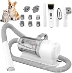 Dog Grooming Vacuum Kit & Pet Clipper Grooming 6 in 1 Dog Shedding Brush Vacuum for Pet Grooming Suction 99% Pet Hair with 6 Proven Hair Clipper Combs