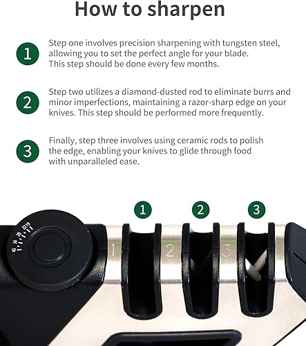 Miniatura 6 de Afilador de Cuchillos - Afilador de Cuchillos - Afilador de cuchillos manual - Afilador personalizado ajustable para todas las cuchillas, mango
