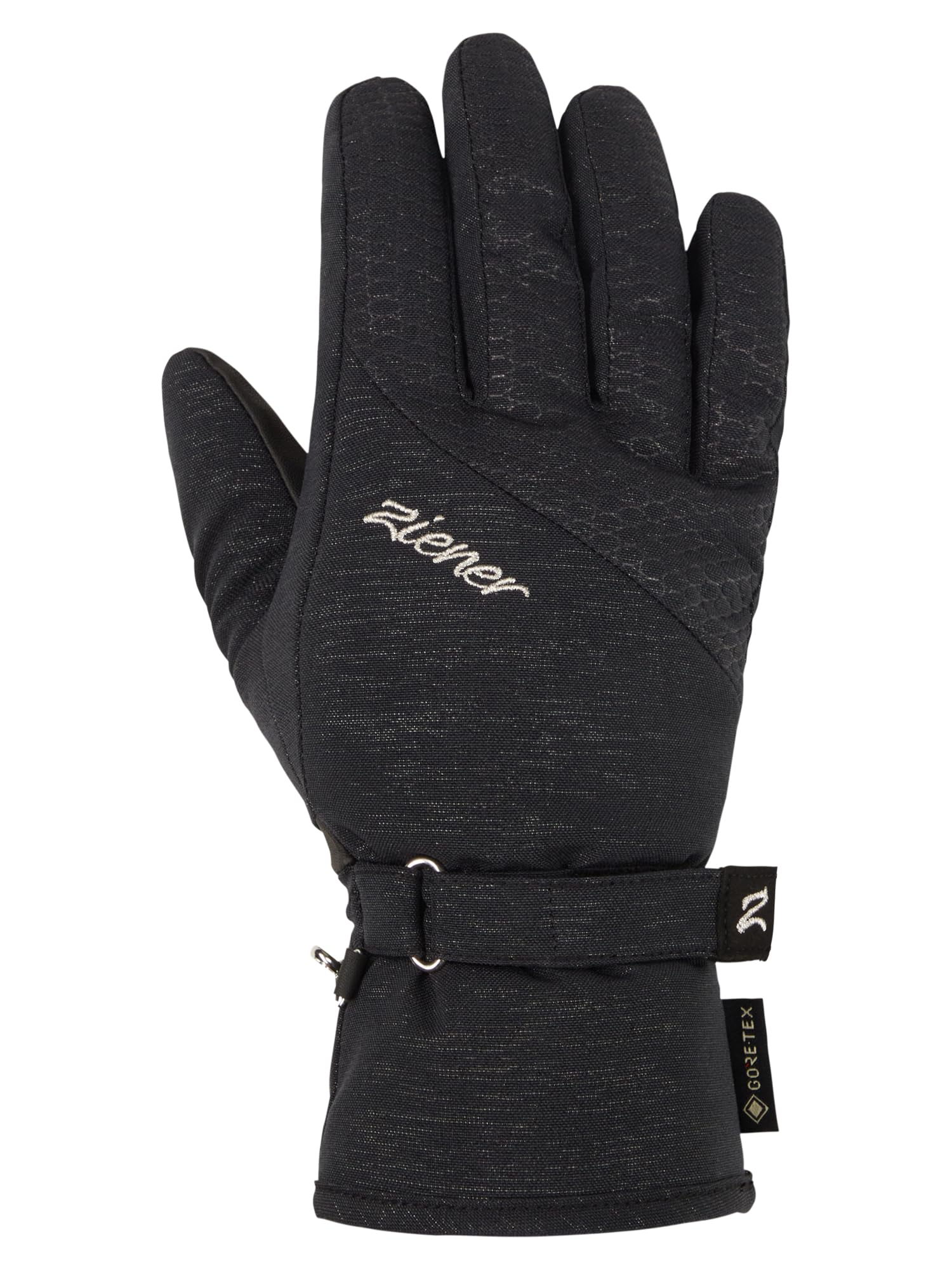 Ziener Damskie rękawice narciarskie KLAIRE/do sportów zimowych | Gore-Tex, bardzo ciepłe, czarny tusz spark, 7,5