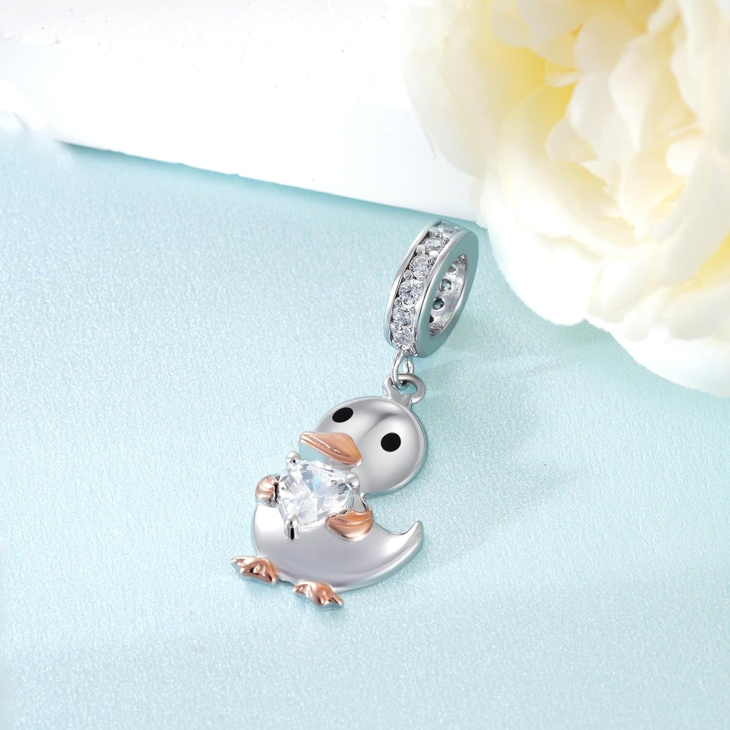Duck Charms 925 Sterling Silver Duck Gifts Cute Animal Jewelry Gifts for Women - Image 2
