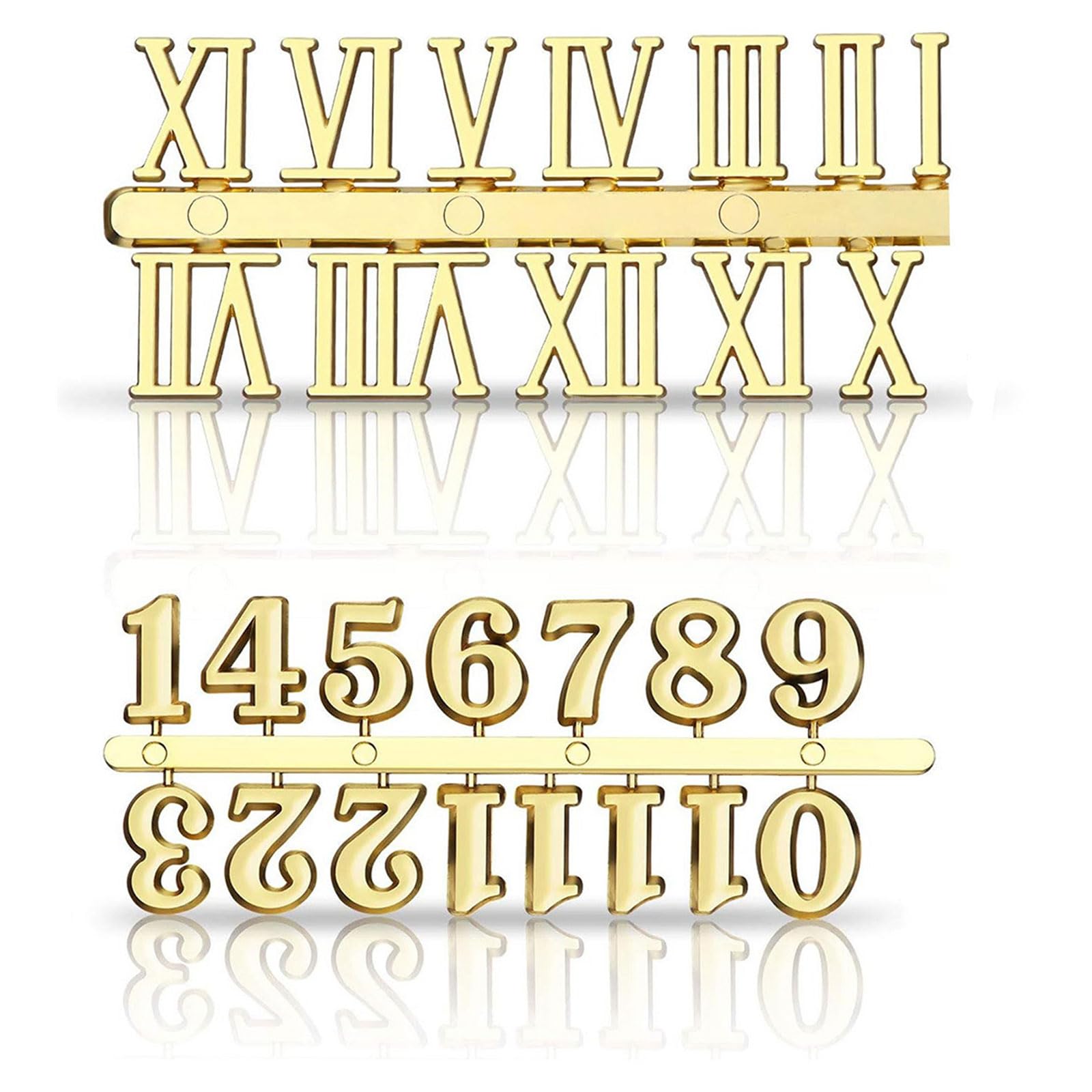 Osniyaw Set 2 Customizable Clock Numbers Parts Set, Arabic And Roman Numerals, Metal Numerals Kits For Home Decorations, Clock Repair Accessories, Set With Roman Numerals
