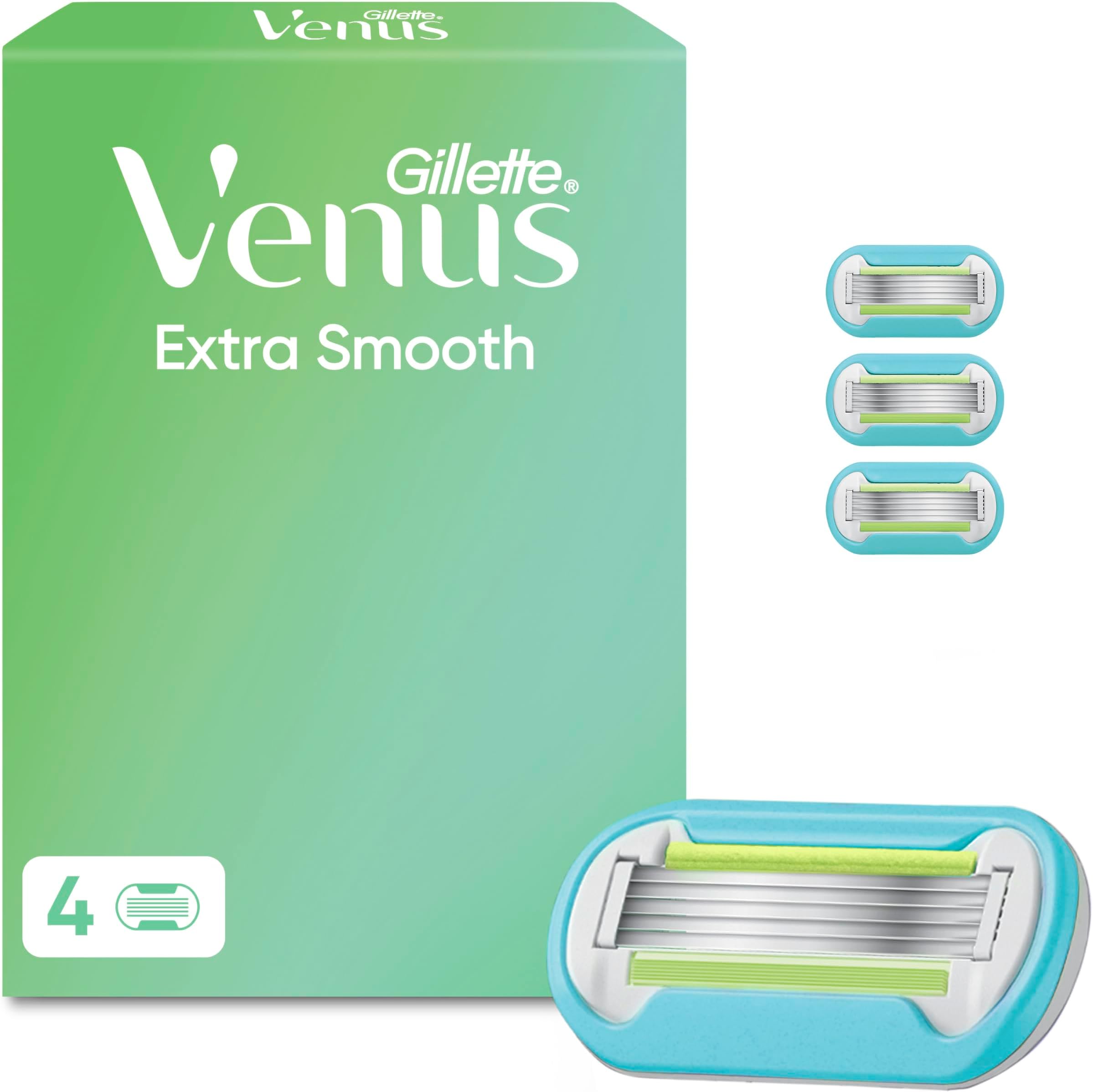 Venus Extra Smooth Women's Razor Blade Refills, Pack of 4, 5 blades for a super close shave