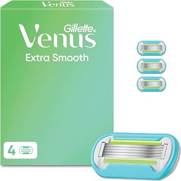 Gillette Venus Extra Smooth Women's Razor Blade Refills, Pack of 4, 5 blades for a super close shave