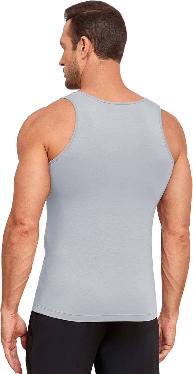 COLORFULLEAF Mens Undershirts Bamboo Rayon Tank Tops Men Crew Neck Stretchy Sleeveless Tank Shirts 3 or 6 Pack - Image 6