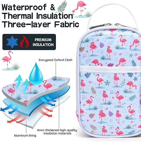 Miniatura 4 de Yelocota Bolsa térmica pequeña, bolsa de aperitivos, bolsa de almuerzo aislada para niños, bolsas térmicas de almuerzo, diseño exacto para frascos