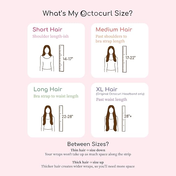 Octocurl No Headband Heatless Curlers for Medium to Thin Hair Lightweight Curling System for Controlled, 360 Heat-Free Curls