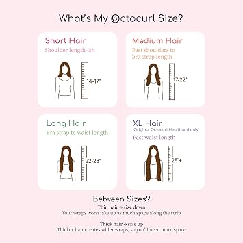 Octocurl No Headband Heatless Curlers for Medium to Thin Hair Lightweight Curling System for Controlled, 360 Heat-Free Curls